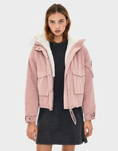 Load image into Gallery viewer, Cropped Parka With Faux Fur Hood Trim

